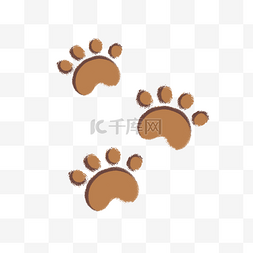 猫的脚印图片_卡通动物极简脚印插图