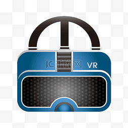 现实虚拟图片_蓝色VR眼镜