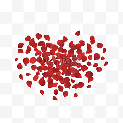 红色心形花瓣PNG