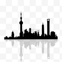 城市剪影矢量素材图片_上海剪影矢量图