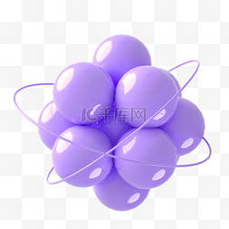 球体漂浮装饰图片_紫色几何装饰