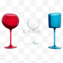葡萄酒杯图片_立体彩色红酒杯png图