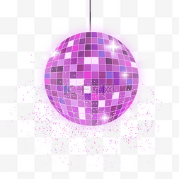 紫色圆形闪灯图片_紫色闪亮发光迪斯科灯球