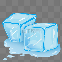 冰层融化图片_蓝色融化冰块插画