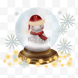 小雪雪花图片_圣诞节雪人和圣诞灯