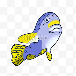 海洋动物黄色图片_蓝黄色可爱小鱼