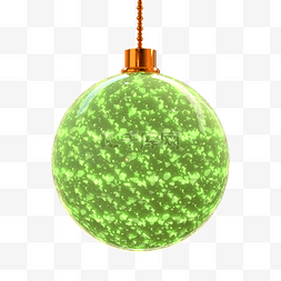 金属光泽的球图片_3d浅绿色的光效圣诞球