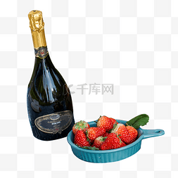 红酒水果图片_实拍聚餐水果草莓酒