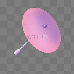 清明节小清新粉紫色雨伞