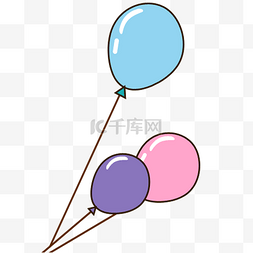 长气球1图片_彩色的卡通气球