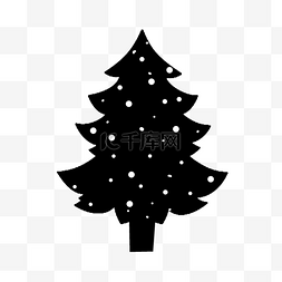 漂亮圣诞树剪影剪贴画