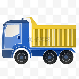 货车插图图片_蓝色玩具渣土车插图