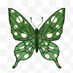简单圆点图片_深绿色蝴蝶简单白色圆点