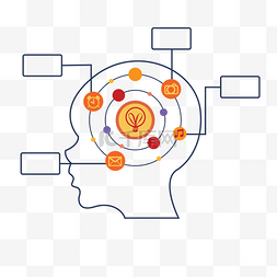 商务风图片图片_圆形图标商务风简约思维导图