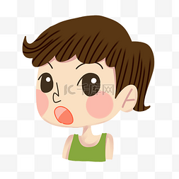 张嘴侧脸图片_惊讶表情