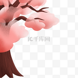 卡通粉色树图片_卡通大树