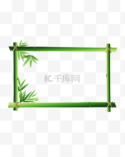 绿色竹叶装饰边框