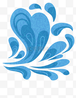 蓝色海洋插画图片_浪花朵朵蓝色海洋