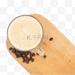 木板和咖啡图片_拿铁咖啡和木板