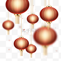 点亮的灯笼图片_点亮的春节新年快乐红色华丽造型