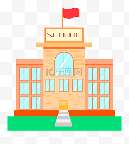 学校教学楼学校图片_粉色学校建筑