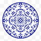 圆形青花瓷底纹