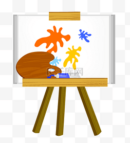 画板画笔颜料图片_教育培训绘画工具画笔画板颜料免