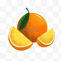 橘色橘子图片_夏季橘色平面设计橘子