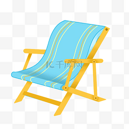 躺椅卡通图片_蓝色卡通沙滩椅