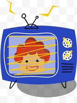 小丑图片_复古老旧天线电视机