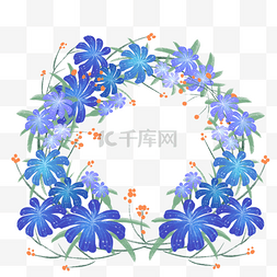 高贵鲜花花图片_高贵蓝色花朵美丽花环