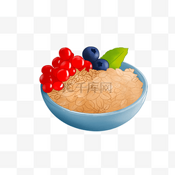 水果燕麦图片_手绘燕麦水果美食