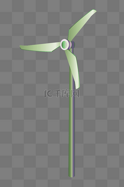 风车的图片_绿色的转动风车插画