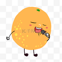 卡通拟人水果橙子