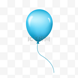 气球剪贴画图片_蓝色光影卡通气球
