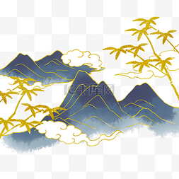 中国风金色树枝