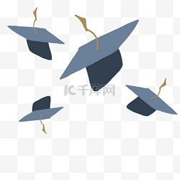 毕业季学士帽装饰素材