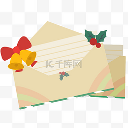 圣诞铃铛信笺信封