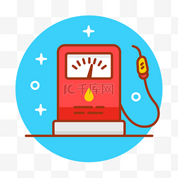 酷炫火焰图标图片_红色电压机免抠图