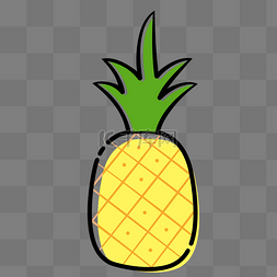 卡通菠萝水果图片_卡通水果黄色菠萝