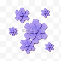 紫色花卉剪纸