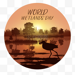 候鸟图片_world wetlands day湖泊湿地剪影