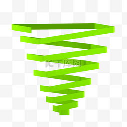 绿色螺旋彩带丝带漏斗装饰
