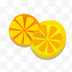 柠檬片水果图片_柠檬片新鲜水果插画