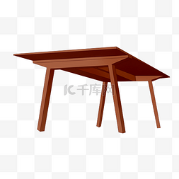 长桌子图片_深色长形餐桌插图