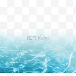 夏日水波纹图片_蓝色创意质感手绘泳池边框