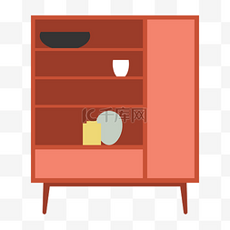 红色置物柜家具
