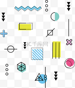 扑克简约图片_简约孟菲斯几何底纹装饰