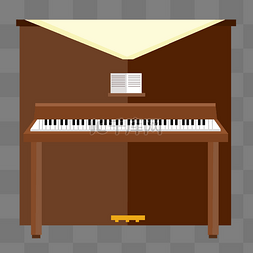 棕色立体钢琴插图