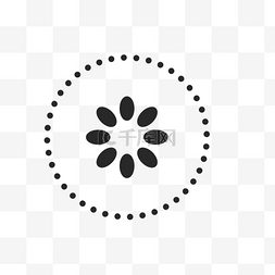 花瓣图标图片_黑色圆花瓣符号图标